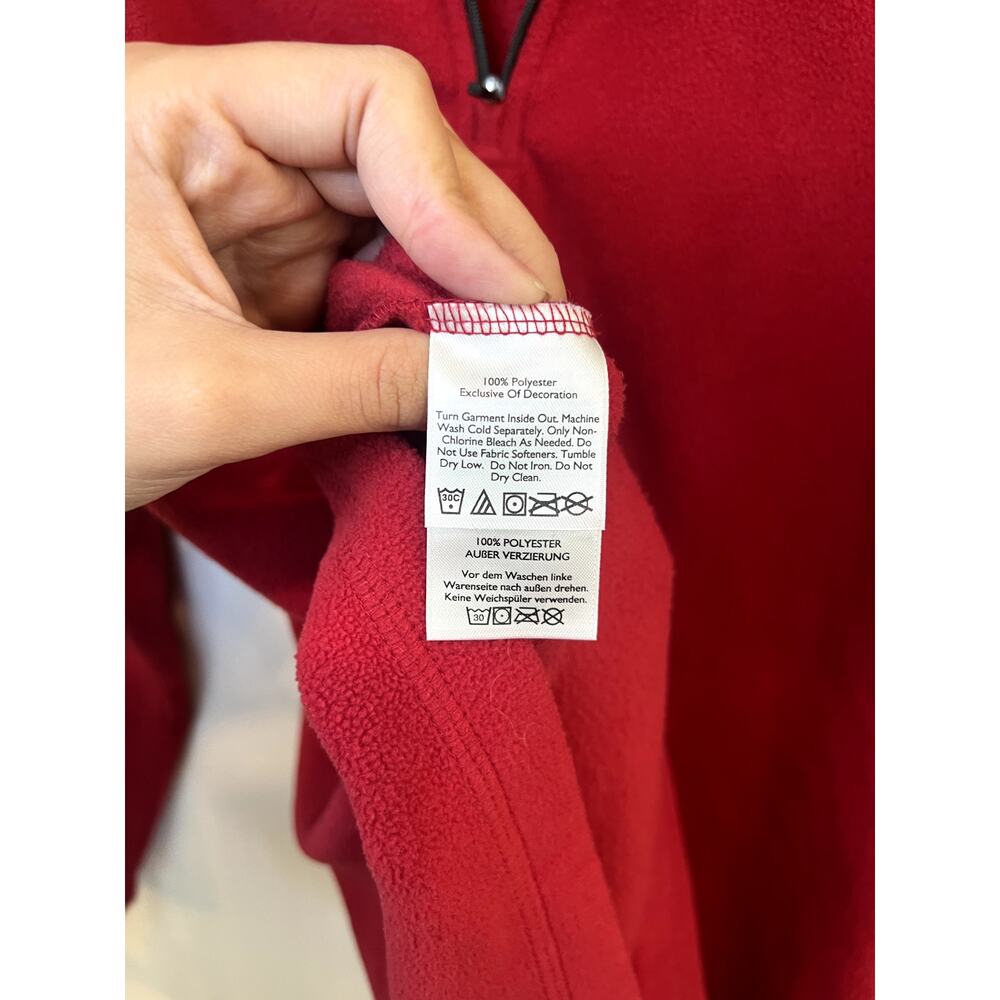 Eddie Bauer Red Quarter Zip Fleece Pullover Men’s Large Cozy Outdoor Sweater - Picture 4 of 4